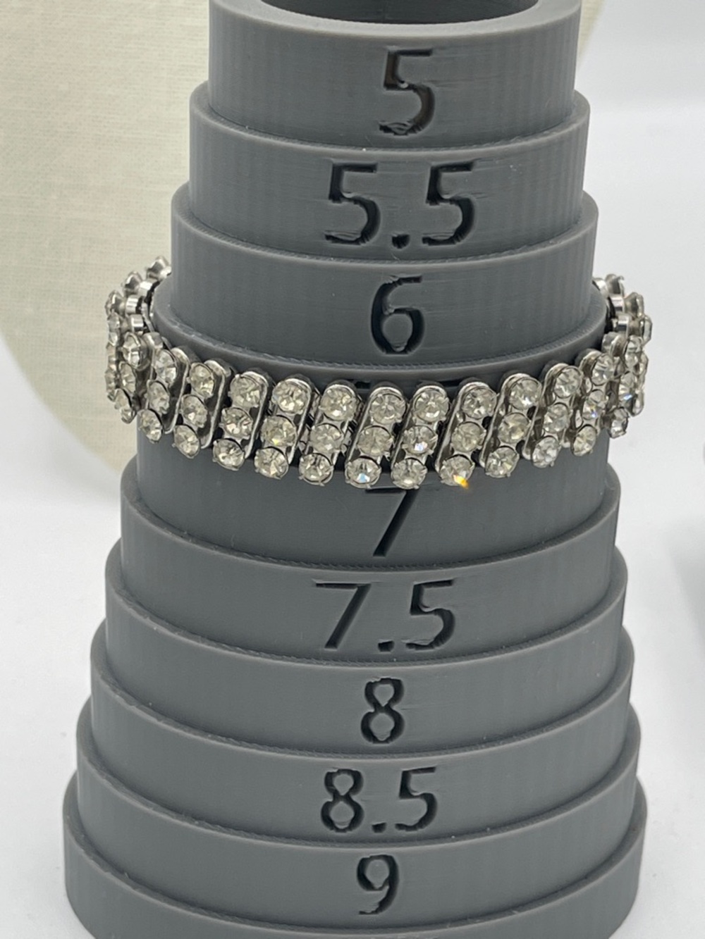 4.21.26-30 Vintage Accordion Silver Clear Rhinestones Bracelet - Picture 11 of 13